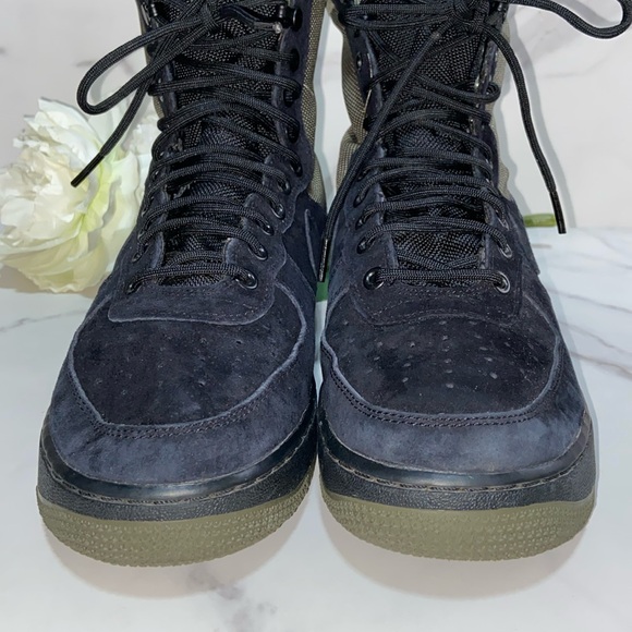 Nike Men's Sf Air Force 1 Black / Medium Olive Sneaker/Boot size 9 - Picture 6 of 17